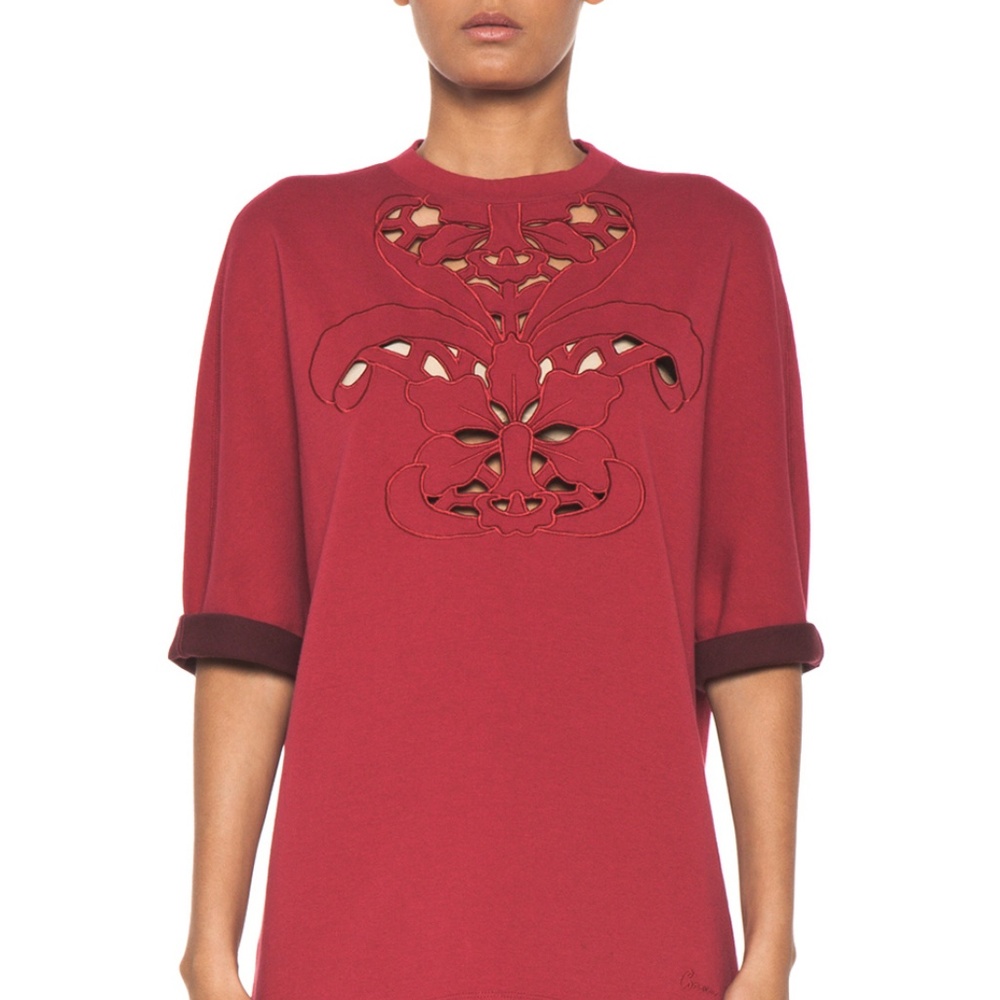 Carven Embroidered Cutout Top sz. M